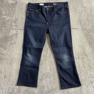 Gap Jeans Womens Size 30r Perfect Boot Dark Wash‎ Blue Denim Hemmed Mid Rise